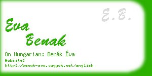 eva benak business card