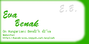 eva benak business card